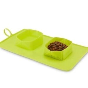 NWT Superdesign food tray pet foldable travel diner Squuare aqua